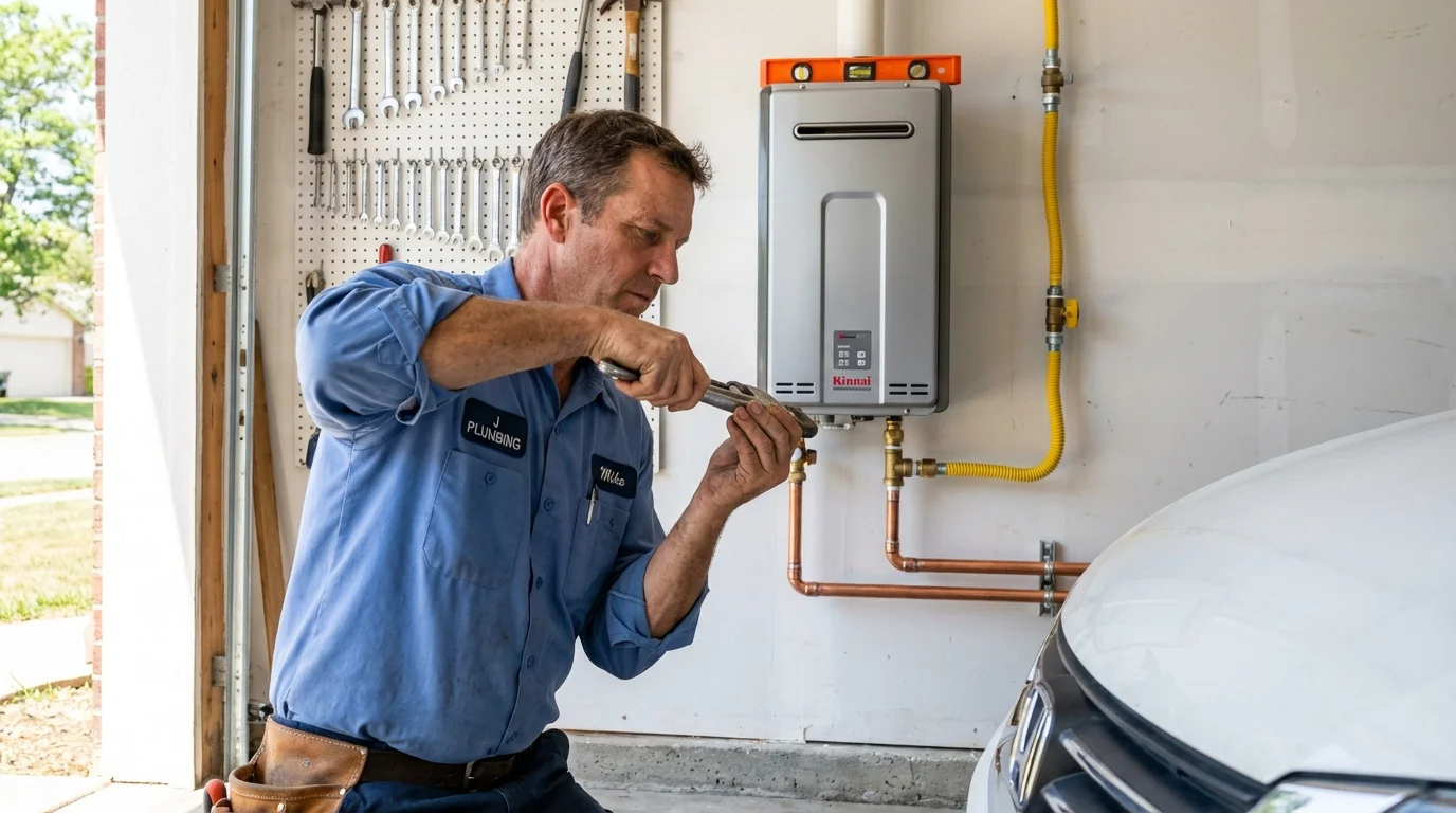 Tankless water heater installation by a Johns Plumbing LLC plumber in Stapleton